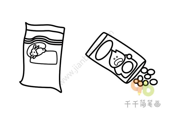 简笔画食品包装带