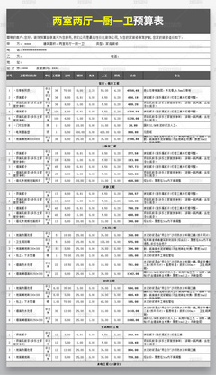 表格版全包装修报价清单