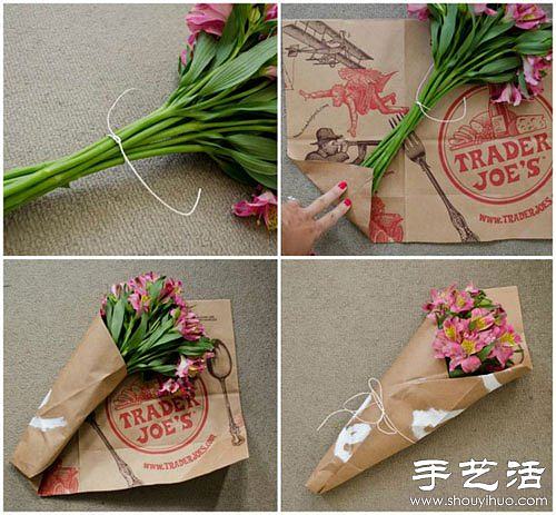 单调手捧花包装
