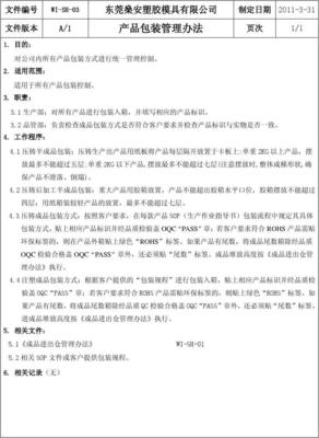 产品包装管理规定