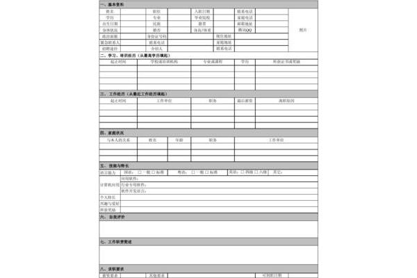 广告公司入职表